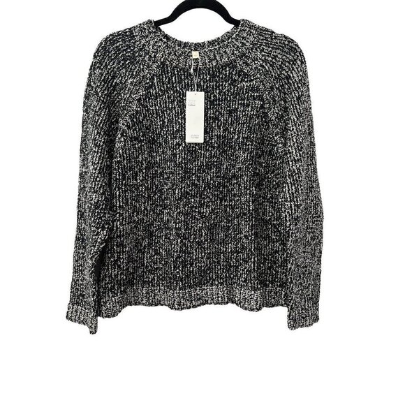 NWT Eileen Fisher Size M Round Neck Boxy Sweater - Black MSRP $268 - Picture 3 of 13